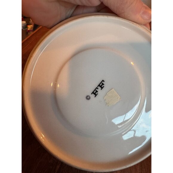 Set of 2 Fitz & Floyd Brown & White Polka Dot Espresso Cups and Saucers - Picture 9 of 11